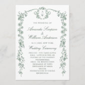 Victoriaans  Grace Bloemen Huwelijksceremonie Programma (Voorkant)