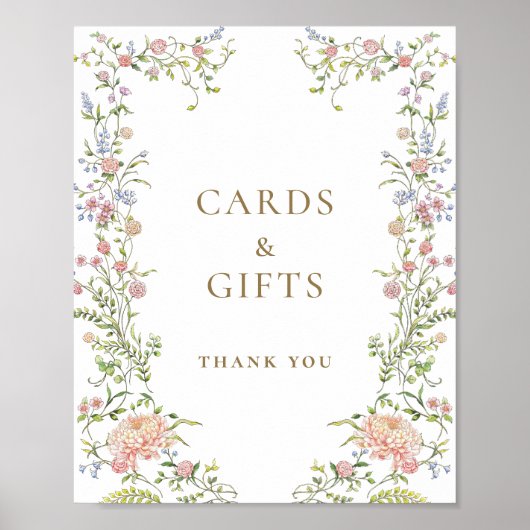 Victoriaans Grace Bloemen Kaarten en Geschenken T Poster (Voorkant)