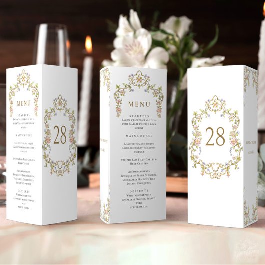 Victoriaans Grace Bloemen Wedding Menu