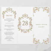 Victoriaans Grace Bloemen Wedding Menu (Voorkant)