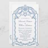 Victoriaans Grace bruiloft ceremonie programma (Voorkant / Achterkant)