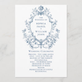 Victoriaans  Grace Dusty Blue huwelijksceremonie Programma