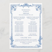 Victoriaans  Grace Dusty Blue huwelijksceremonie Programma (Achterkant)