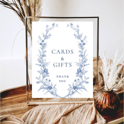 Victoriaans  Grace Dusty Blue Kaarten en geschenke Poster