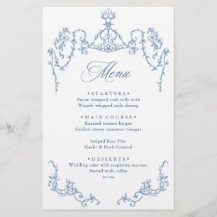 Victoriaans Grace Dusty Blue Wedding Menu