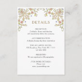 Victoriaans Grace Floral bruiloft Details Informatiekaartje (Voorkant)