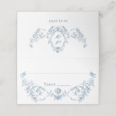 Victoriaans  Grace Floral Dusty Blue Wedding (Buitenkant ongevouwen)