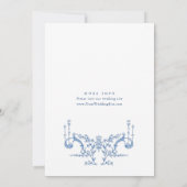 Victoriaans  Grace Floral Dusty Blue Wedding Kaart (Achterkant)