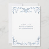 Victoriaans Grace Floral Dusty Blue Wedding Kaart (Achterkant)