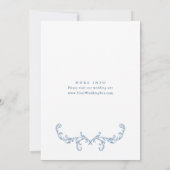 Victoriaans  Grace Floral Dusty Blue Wedding Kaart (Achterkant)