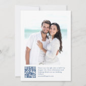 Victoriaans Grace Floral Dusty Blue Wedding Kaart (Achterkant)