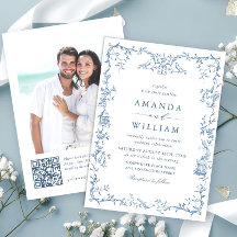 Victoriaans  Grace Floral Dusty Blue Wedding