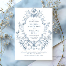 Victoriaans  Grace Floral Dusty Blue Wedding