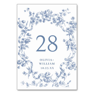 Victoriaans  Grace Floral Dusty Blue Wedding Kaart