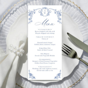 Victoriaans Grace Floral Dusty Blue Wedding Menu