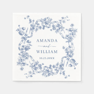 Victoriaans Grace Floral Dusty Blue Wedding Servet