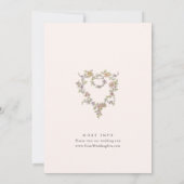 Victoriaans Grace Floral Lijst Bruiloft Kaart (Achterkant)