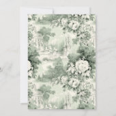 Victoriaans Grace Floral Sage Green Wedding Kaart (Achterkant)