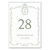 Victoriaans  Grace Floral Sage Green Wedding Kaart (Achterkant)