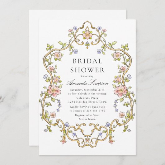 Victoriaans Grace Floral Vrijgezellenfeest Kaart (Voorkant / Achterkant)