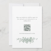 Victoriaans  Grace Floral Wedding QR-code Kaart (Achterkant)