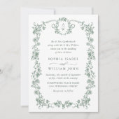 Victoriaans  Grace Green Foto QR code bruiloft Kaart (Voorkant)