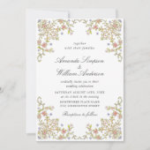 Victoriaans Grace Pastel Floral Wedding Kaart (Voorkant)