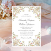 Victoriaans Grace Pastel Floral Wedding Kaart