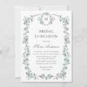 Victoriaans  Grace Sage Green BRIDAL LUNCHEON Kaart (Voorkant)