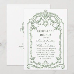 Victoriaans Grace Sage Green Repetitie Diner Kaart
