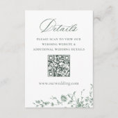 Victoriaans Grace Wedding QR code Details Informatiekaartje (Voorkant)
