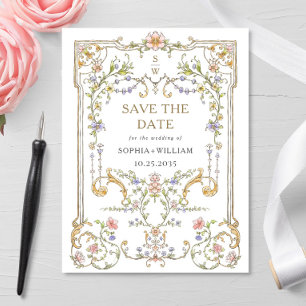 Victoriaans  Grace Wedding Save the Date Briefkaart