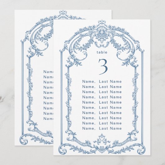 Victoriaans Grace Wedding Zitting Grafiek Kaart (Voorkant / Achterkant)