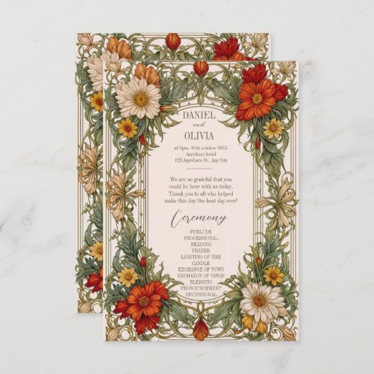 Victoriaans grens met Wildflower-programma's (Voorkant / Achterkant)