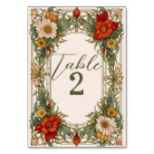 Victoriaans  grens met Wildflower Wedding Kaart (Voorkant)