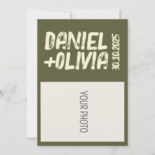 Victoriaans grens met Wildflower Wedding Save The Date (Achterkant)