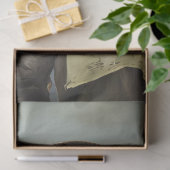 Victoriaans groene cricket decoupage tissuepapier (Geschenk)