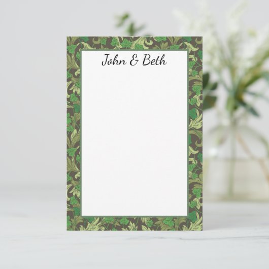 Victoriaans Groene Ivy Groei op Trellis Bedankkaart (Staand voorkant)