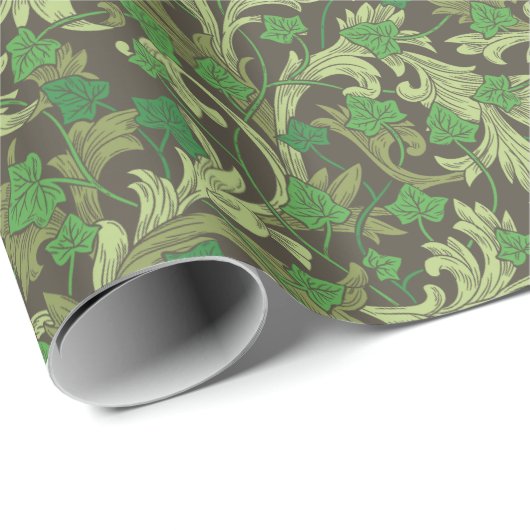 Victoriaans  Groene Ivy Groei op Trellis Cadeaupapier (Rol Hoek)