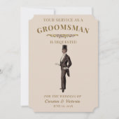 Victoriaans Groomsman Kaart (Voorkant)