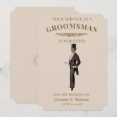Victoriaans Groomsman Kaart (Voorkant / Achterkant)