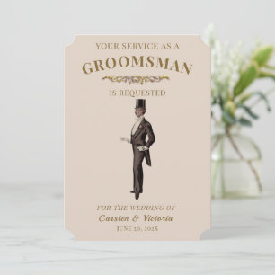 Victoriaans Groomsman Kaart
