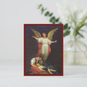 Victoriaans Guardian Angel Briefkaart (Staand voorkant)
