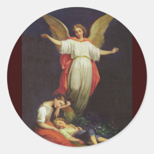 Victoriaans Guardian Angel Ronde Sticker