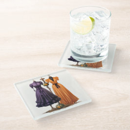 VICTORIAANS HALLOWEEN KLEDING GLAZEN ONDERZETTER