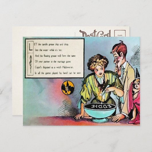 Victoriaans Halloween Poem 3 Briefkaart (Voorkant / Achterkant)