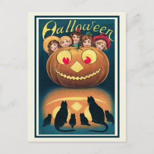 Victoriaans Halloween Spooky Jack o'Lantern Briefkaart