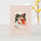 Victoriaans Halloween Wenskaart Kaart (Gele Bloem)