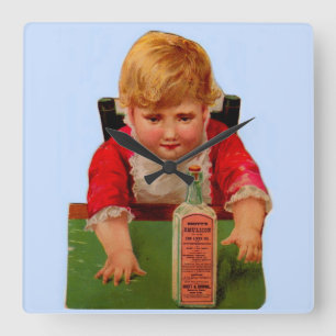 Victoriaans handelskaart: De Castorolie van de Vierkante Klok