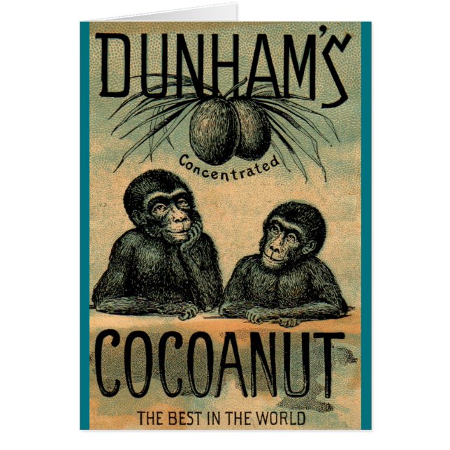 Victoriaans handelskaart: Dunham's Cocoanut (Voorkant)